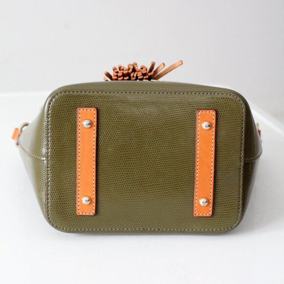 Dooney & Bourke Serena Drawstring Crossbody – Green Embossed Leather - Picture 10 of 16